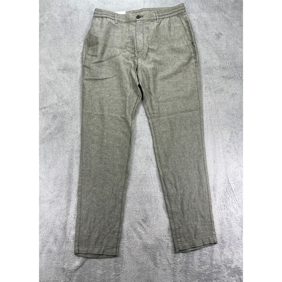 Banana Republic Other - Banana Republic Athletic Pant Mens 34x34 Desert Thyme Linen-Blend Tapered Leg